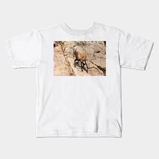 Ibex on a cliff Kids T-Shirt